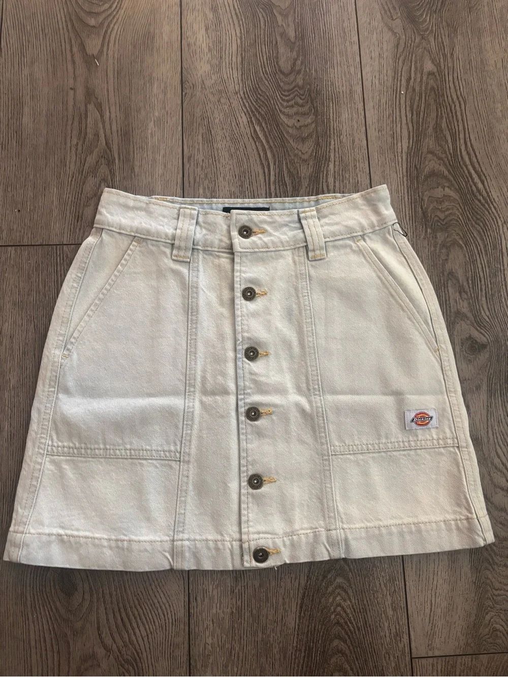 Dickies light blue Button-Front Mini Skirt